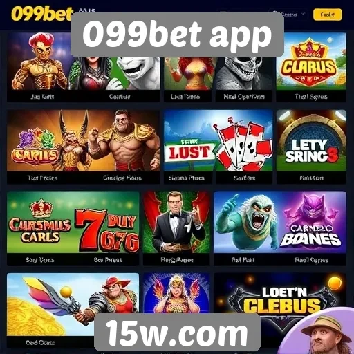 Variedade de jogos disponíveis no 099bet app